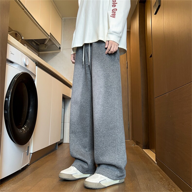 现货55华棉水洗工艺休闲直筒长裤M-3XL特45,男装休闲裤,电商B325