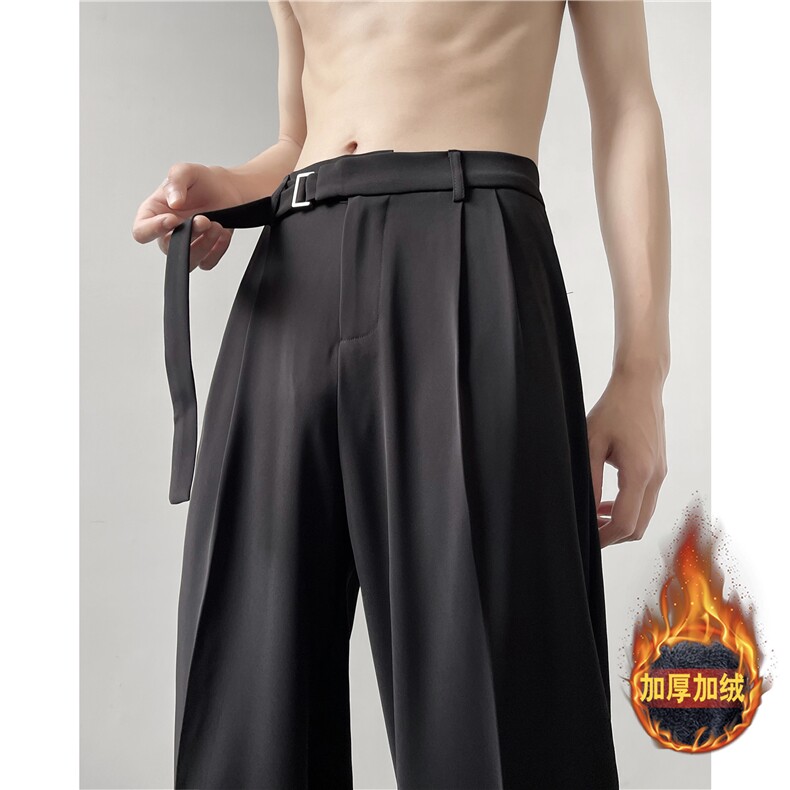 【现货】XZ612-K651-P55控78秋冬加绒西裤腰绳设计直筒裤8，男装西裤，星座612