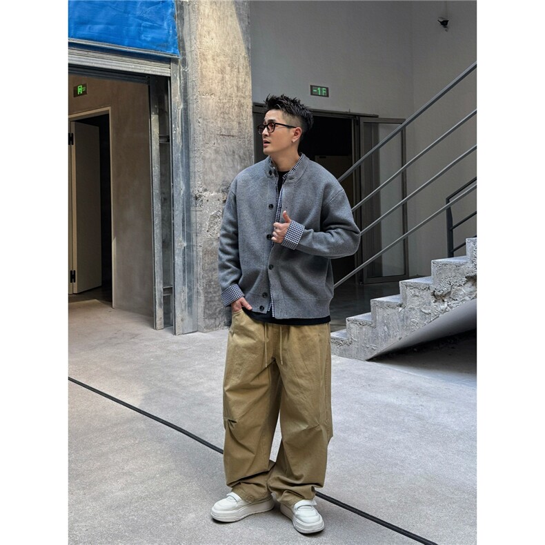 1506-1/ZMY041/P72冬新款复古假两件设计针织外套男士高级感男女,女装短外套,星座1506-1