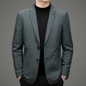 秋冬季新款商务休闲男士西服领中青年外套羽绒服SNNYR88619-P215图片