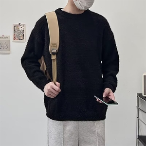 B332 P48秋冬纯色打底衫毛衣圆领男装休闲男生上衣图片