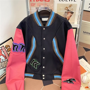 慵懒潮流新款原宿美式高街飞行夹克外套男女情侣棒球服W6686-P67图片