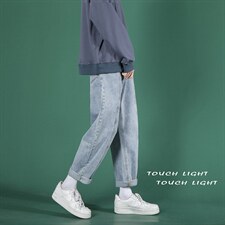 主推！纯色牛仔裤宽松休闲直筒老爹裤X715NZ006批45控68，男装牛仔裤，星座715