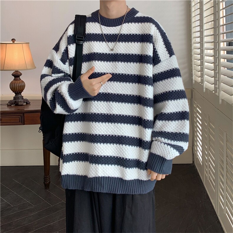 现货 现货 宽松圆领毛衣男秋冬百搭针织衫 D329-QM802-P65控88图片