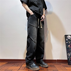 k1077-p55-控78现货宽松拉链cleanfit牛仔裤马丁靴黑暗，男装牛仔裤，星座116