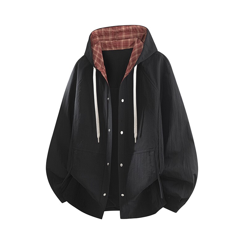 85815-P65M-8XL2026春季新款大码连帽开衫天丝棉衬衫外套，男装衬衫，星座109