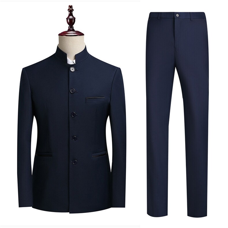T2Z8613P125中式演出西服套装礼服男士青年立领中山装修身男服装,男装西服,星座510A-2