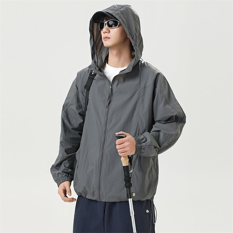 夏季中性风高品质50D尼龙皱时尚纯色防晒衣DSA157B-F7731-P55,男装防晒衣,电商A157B