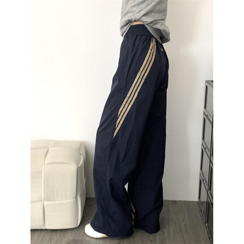 【有货】ZQ678ZZ-特39美式复古条纹休闲裤宽松直筒抽绳冲锋裤子,男装休闲裤,星座1007（原301D）