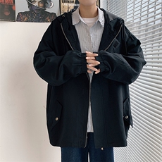 JK41077-P85纯棉连帽夹克男士大码工装夹克男外套男，男装夹克，电商A040