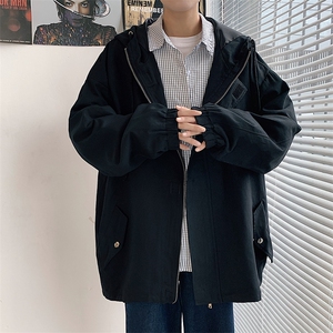 JK41077-P85纯棉连帽夹克男士大码工装夹克男外套男图片