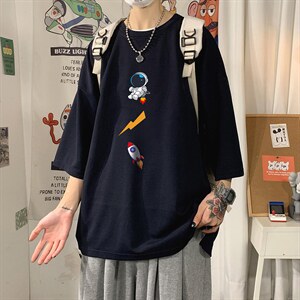 Q11165-P30 春夏季七分袖t恤男大码五分袖男短袖中袖图片