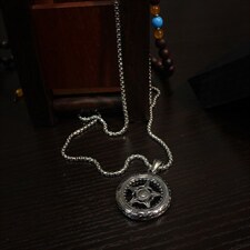 礼盒装欧霸气轮胎个性吊坠创意挂坠美复古吊坠钛钢男项链，项链，星座510A-1