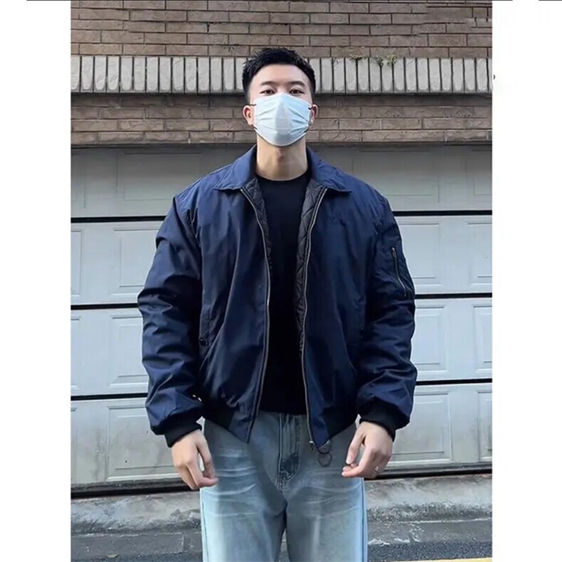 春季新款港风日系复古潮流 宽松翻领夹克外套男 XZ213-CP90-P60图片