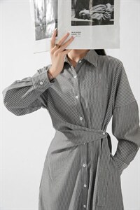 2022秋装现货腰带订扣特色立裁连衣裙,女装连衣裙,SHANGCHUN·W 汪尚春