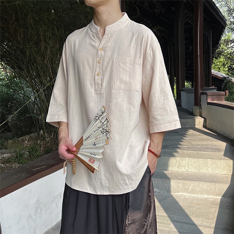 现货风纯色李玲元原木色短袖衬衫团体服班服MT2301-P45控78,男装T恤,电商A021