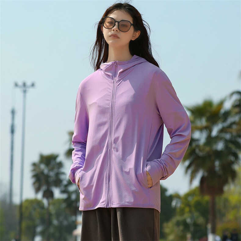 2023夏款潮凉感时尚防晒衣防紫外线面料纯色连帽外套女2088-P40,男装防晒衣,电商A441-1