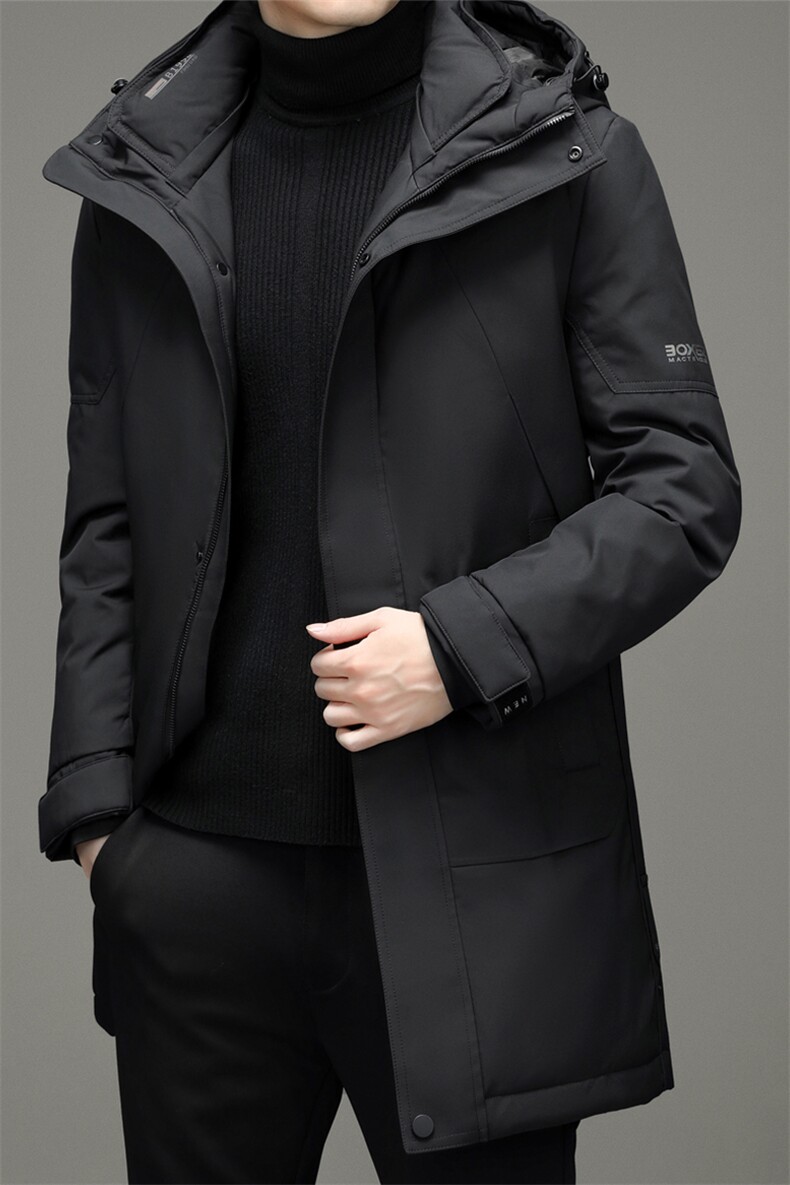 21年新款90%羽绒服男士连帽立领中长款中年外套休闲YYYR3057-P295,男装羽绒服,钱塘6003A(原)4033A