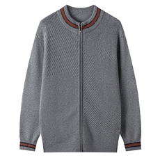 2025百搭时尚拼色领口圆领长袖羊绒衫，男装羊绒套衫，忠诺羊绒