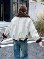 （新款现货）2025冬装时尚圈圈毛翻领狐狸毛内里外套（两面穿），女装短外套，印象茜