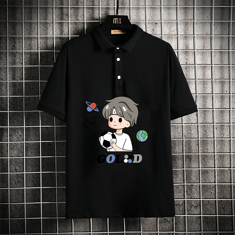PL57207-P35翻领短袖polo衫男大码胖子半袖t恤男有领保罗衫网格,男装Polo衫,电商A040A
