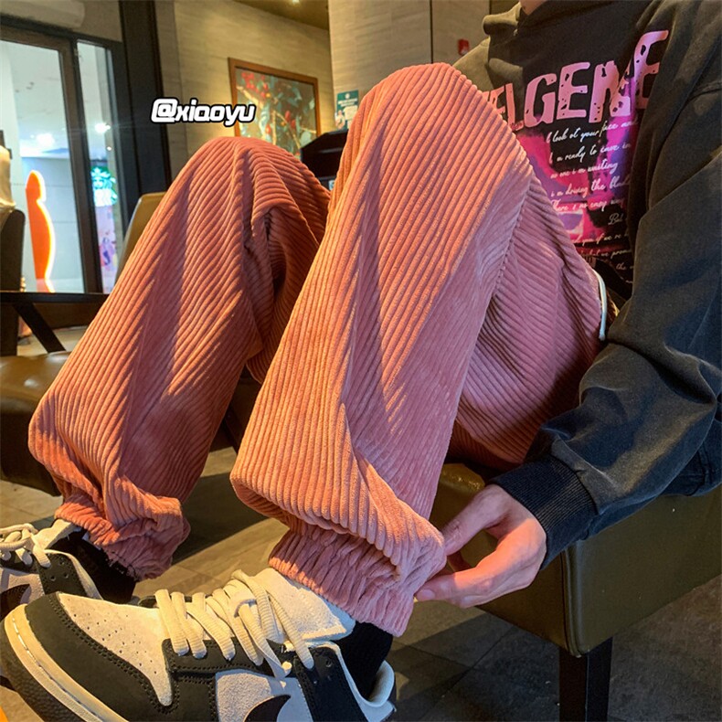 XZ616秋冬季新款灯芯绒束脚垂感百搭休闲裤TY965P55控68,男装休闲裤,星座512A（原616）