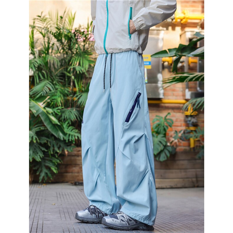 抖音品质山系户外褶皱拉链设计三防冲锋裤B315-K26006-特p35控68,男装休闲裤,电商B315