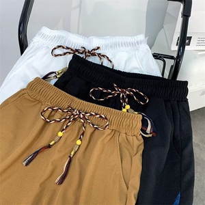 风短裤男女夏季薄款宽松潮痞帅高街重磅过膝五分裤子-D093图片
