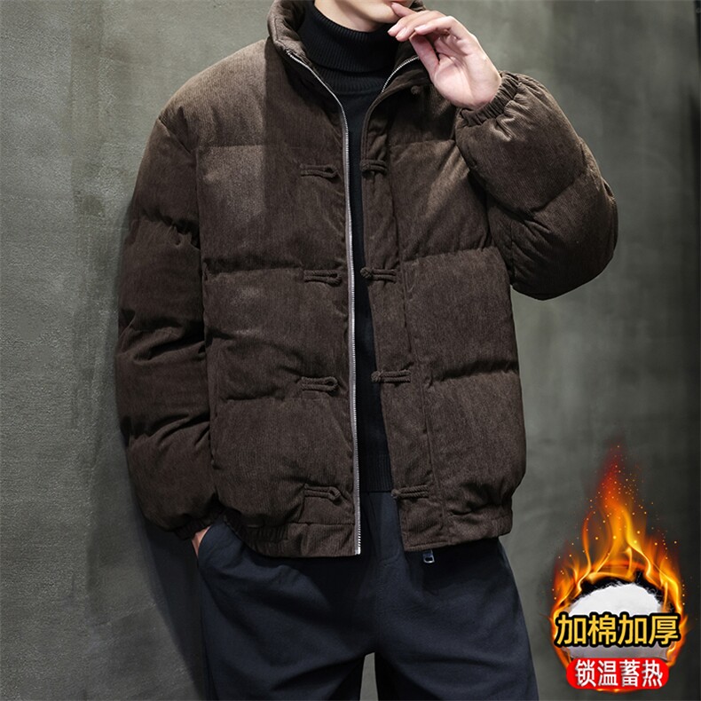 风立领灯芯绒棉衣男加厚潮盘扣棉衣xz815-503p145,男装棉衣,星座815（原A203）