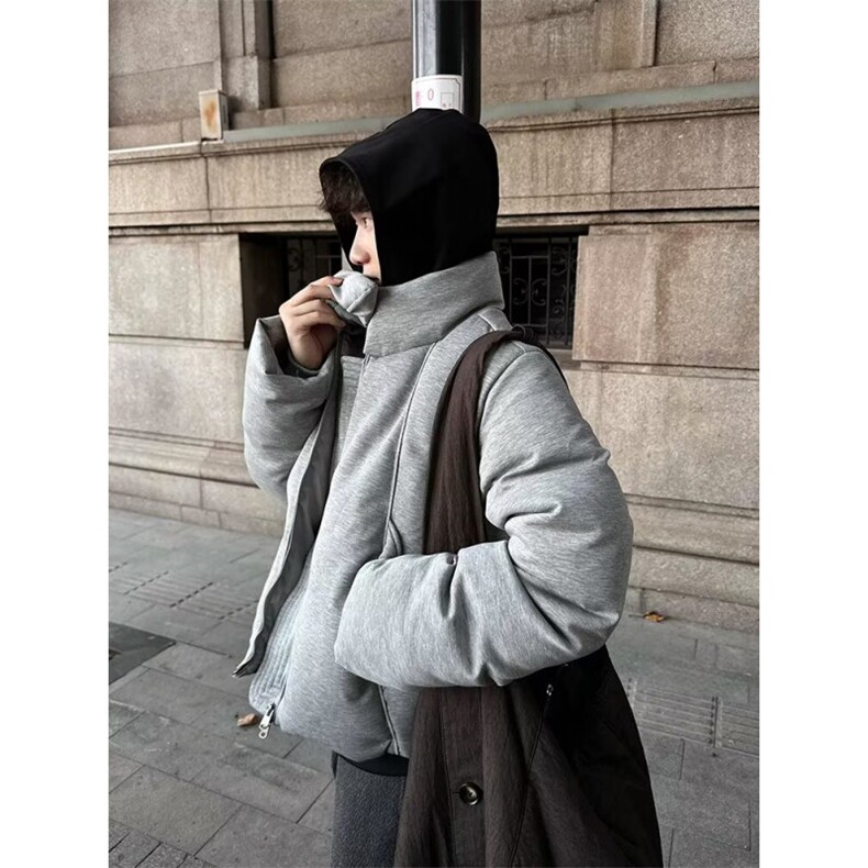网图老钱风立体解构短款加厚32支软糯棉服外套W1915/特P90,男装棉衣,电商B350