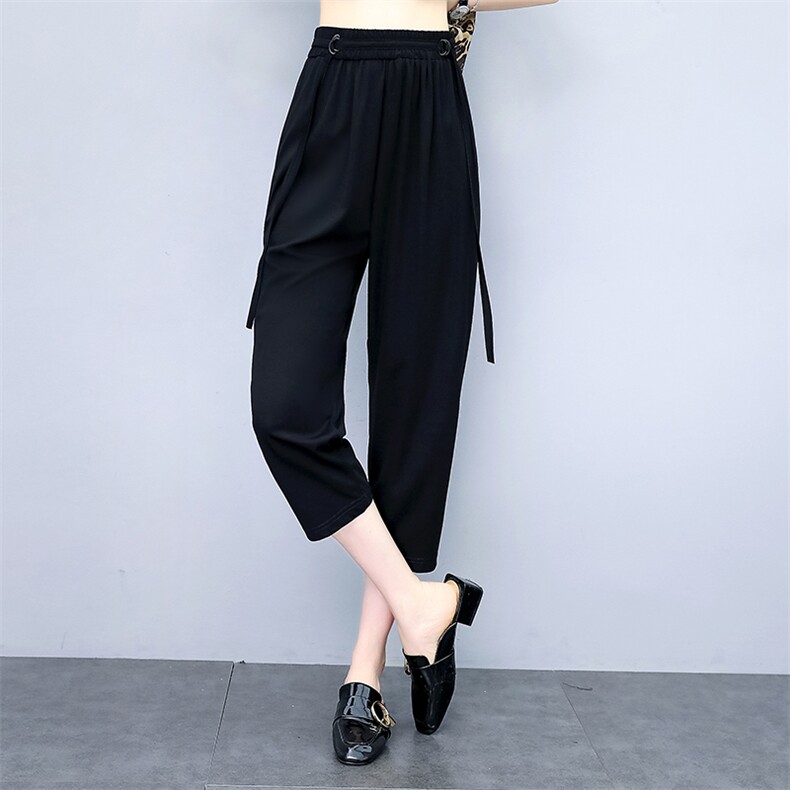 裤子2021年夏季简约收腰简约纯色潮流舒适通勤，女装裤子，众宇琦