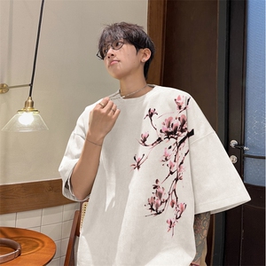 得物抖音直播高品质麂皮绒风印花宽松短袖djp296-特批23控39图片