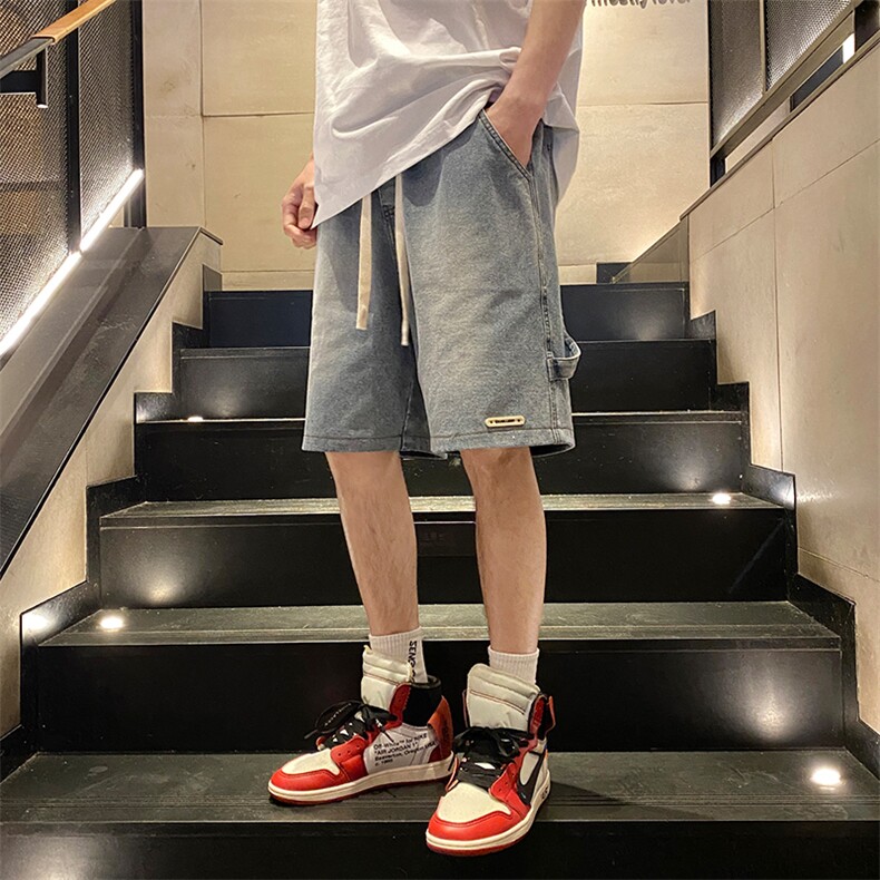 2024夏季新款港风水洗做旧牛仔短裤五分裤DK2312-P55,男装休闲裤,星座914-3