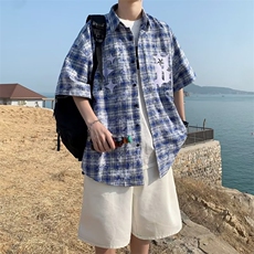 夏季新款衬衫潮流慵懒男方领宽松型衬衫HC99P40，男装衬衫，星座1116-2