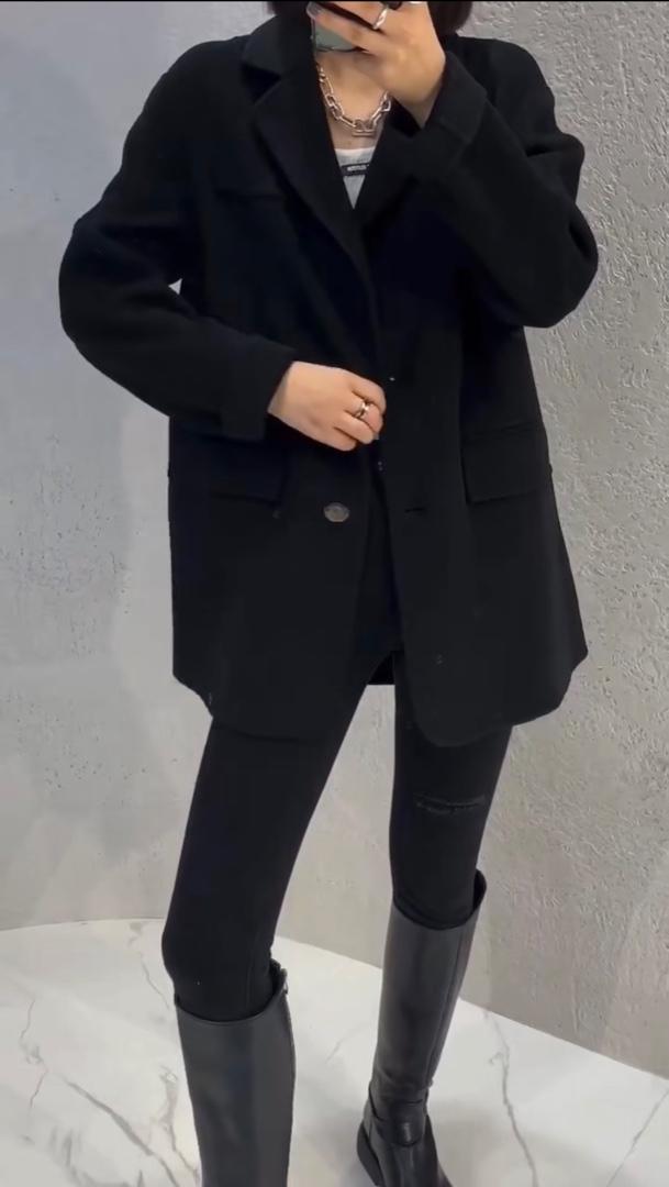 2022新款休闲百搭羊毛双面呢大衣,女装其它,L·H·X