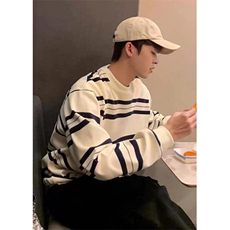 条纹重磅圆领男士卫衣秋季宽松时尚休闲男打底衫WA173，男装卫衣，星座1116A（原606A-3）