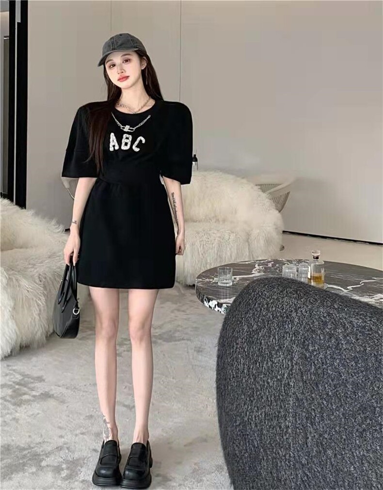 夏季新款休闲重工连衣裙，女装连衣裙，格瑞琪