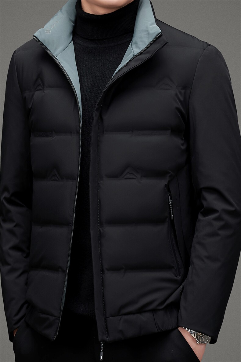 羽绒服冬季立领宽松保暖商务休闲纯色外套中年男装MSNA20613-P255，男装羽绒服，电商B212（原钱塘6029）
