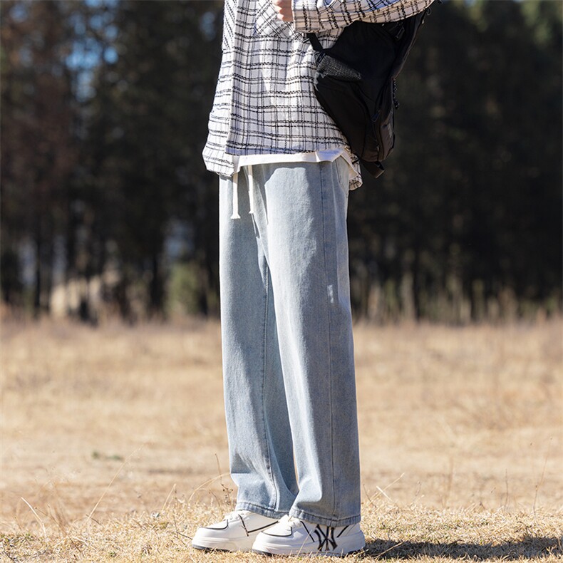 水洗直筒修身微喇牛仔裤三色高弹力高品质有大货-有加绒G136，男装牛仔裤，星座910