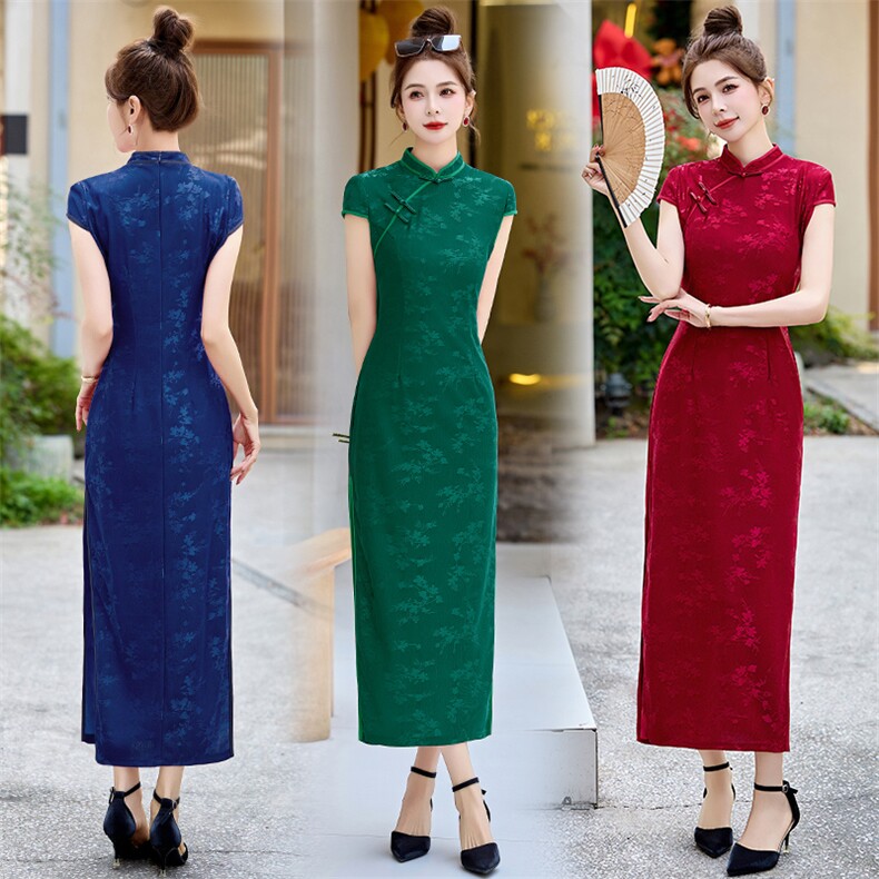 新风中式立领长款修身蕾丝旗袍285P130,女装汉服/婚纱/旗袍/礼服,乐衣轩