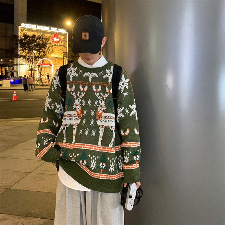 1506-1/MA401毛衣/P44冬季圣诞毛衣男圆领宽松ins潮流休闲情侣中,男装针织衫/毛衣,星座1506-1