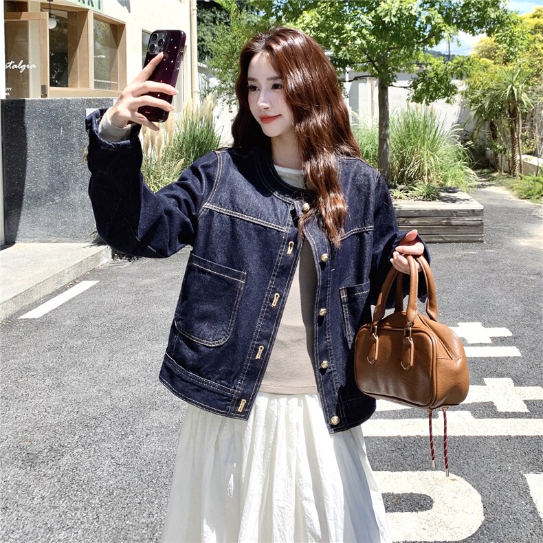 现货小香风牛仔外套2C090-8913-P145-K198,女装短外套,2C090