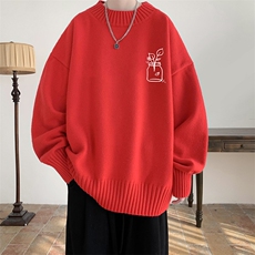 半高领毛衣男大码胖子针织衫毛线衣M18430-P45加绒款-P65，男装针织衫/毛衣，电商A040
