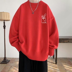 半高领毛衣男大码胖子针织衫毛线衣 M18430-P45 加绒款-P65图片
