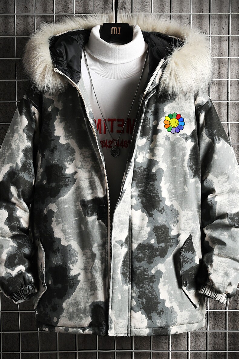 MC49101-P135日系潮衣男大码派克服男工装服外套袄网格,男装棉衣,电商A040A