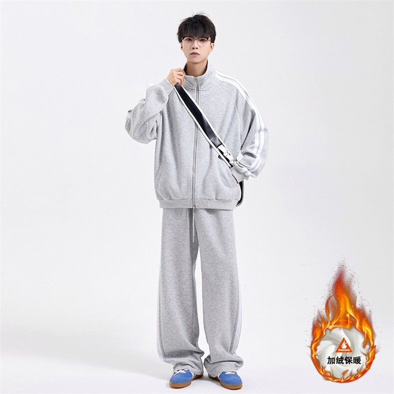 加绒加厚运动服套装W4641JR（加绒）特P53/K8579JR（加绒）特P43，男装休闲套装，电商A007