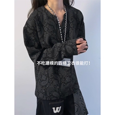 XZ809A/CX606/特P24/控48印花美式V领长袖打底衫卫衣，男装T恤，星座809A(原222-1)