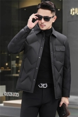 主推新款秋冬款90绒子白鸭绒衬衫领羽绒服中年男装加厚羽绒服夹克，男装夹克，钱塘723