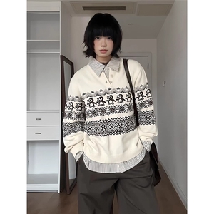 毛衣男套头休闲撞色韩版百搭保暖针织衫外套潮MY5150-P57图片