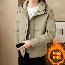 热卖男士连帽加棉加厚防寒保暖夹克二棉棉衣外套190P105，男装夹克，电商B226-2（原B217-2）